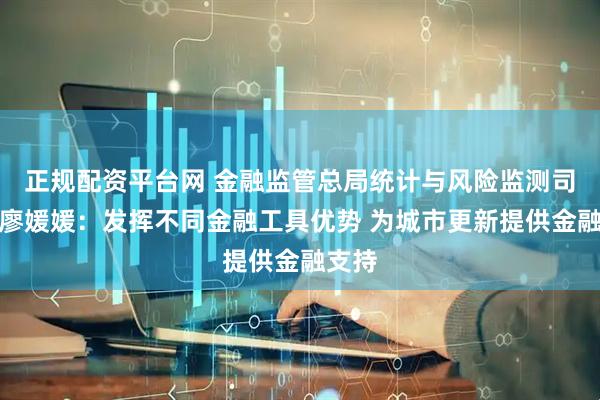 正规配资平台网 金融监管总局统计与风险监测司司长廖媛媛：发挥不同金融工具优势 为城市更新提供金融支持
