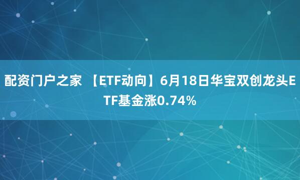 配资门户之家 【ETF动向】6月18日华宝双创龙头ETF基金涨0.74%